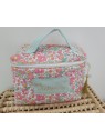 Vanity trousse de toilette personnalisable en liberty Betsy cupcake matelassé