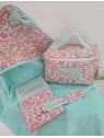 Vanity trousse de toilette personnalisable en liberty Betsy cupcake matelassé