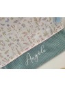 Trousse de toilette liberty Theo pastel et velours, personnalisable avec prénom