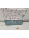 Trousse de toilette liberty Theo pastel et velours, personnalisable avec prénom