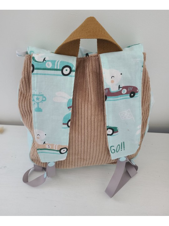 Sac à dos pour entrée en maternelle / crèche personnalisé petites voitures