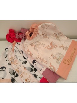 Grande serviette élastiquée et personnalisée pour maternelle, coton pingouins éponge
