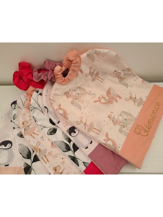 Grande serviette élastiquée et personnalisée pour maternelle, coton pingouins éponge