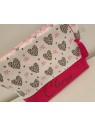 Trousse de toilette personnalisée prénom petits coeurs léopard (cadeau naissance, baptême, communion ...)