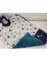 Grande serviette élastiquée et personnalisée pour maternelle en coton thème espace