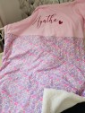 Couverture extra douce liberty Betsy neon personnalisée (cadeau naissance, baptême...)