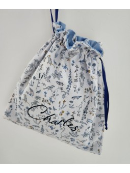 Sac pochon personnalisable pour crèche ou maternelle liberty Theo