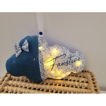 Veilleuse LED nuage personnalisable liberty et velours