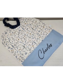 Grande serviette élastiquée liberty Theo pour maternelle ou tissus au choix