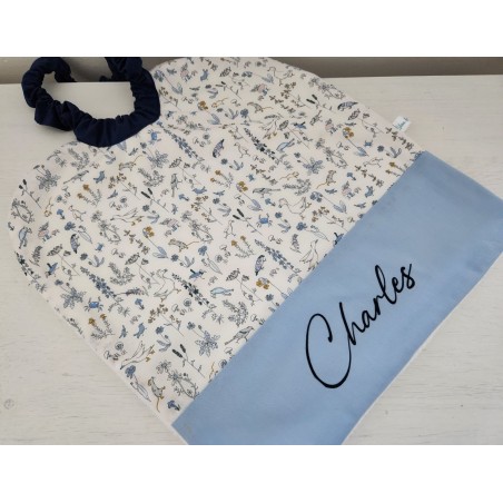 Grande serviette élastiquée liberty Theo pour maternelle ou tissus au choix