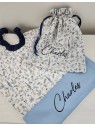 Grande serviette élastiquée liberty Theo pour maternelle ou tissus au choix
