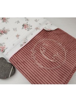 Protège carnet de santé double gaze et velours personnalisable avec prénom