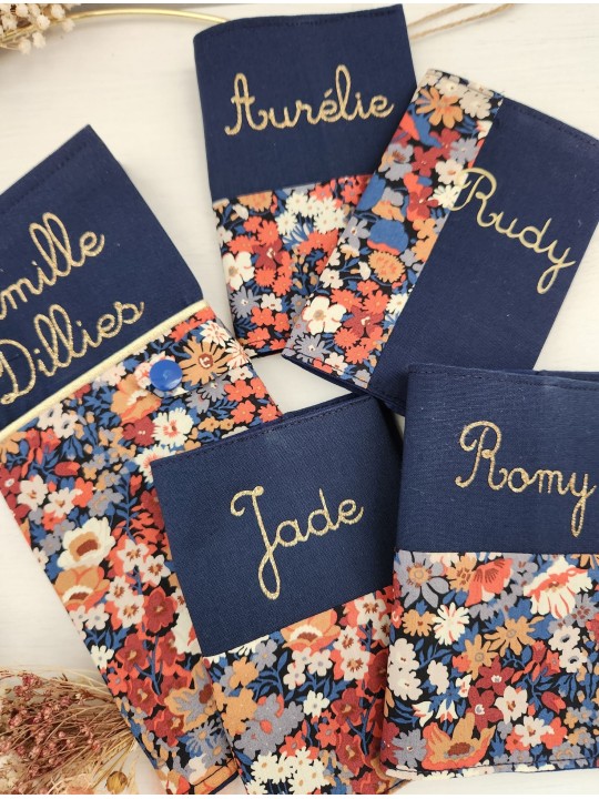 Protège livret de famille personnalisable liberty Thorpe (cadeau mariage, naissance ...)