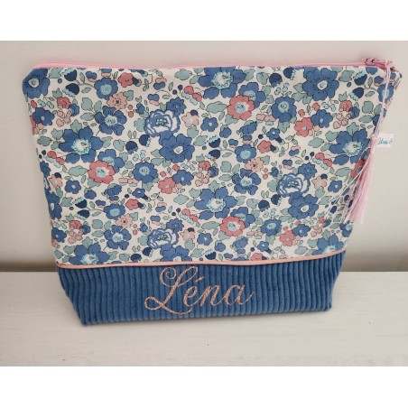 Trousse de toilette personnalisée prénom liberty Betsy asagao