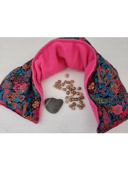 Bouillotte de cou aux noyaux de cerise liberty / polaire