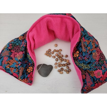 Bouillotte de cou aux noyaux de cerise liberty / polaire