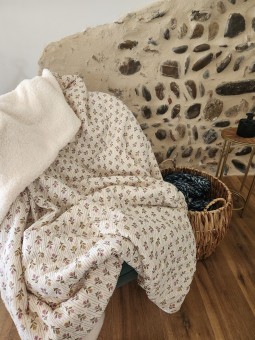 Couverture double gaze moumoute 145x155