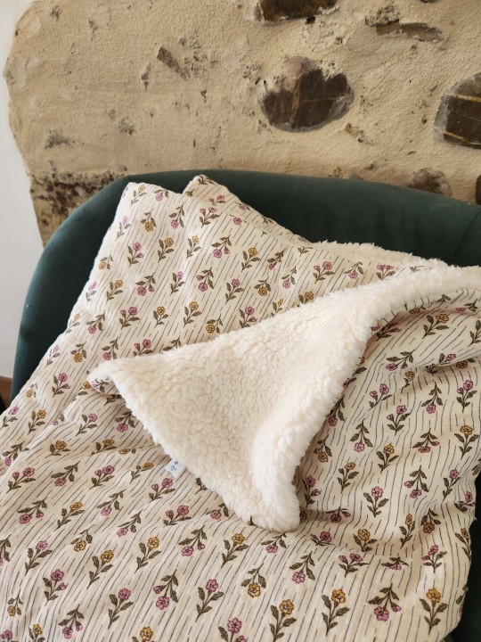 Couverture double gaze moumoute 145x155