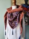 Chèche liberty Wiltshire tons d'automne et sherpa terracotta