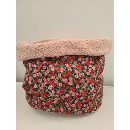 Snood enfant en liberty terracotta et rose