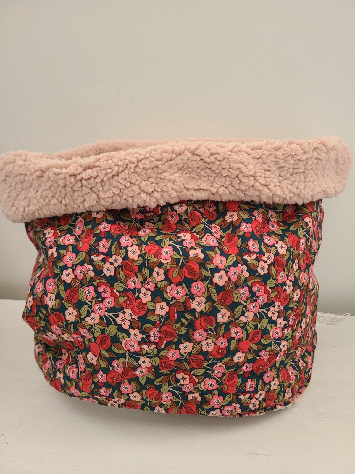 Snood enfant en liberty terracotta et rose