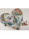Bouillotte coeur de noyaux de cerise coton jungle / minkee tout doux