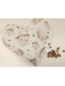 Bouillotte coeur de noyaux de cerise coton lunes / minkee tout doux