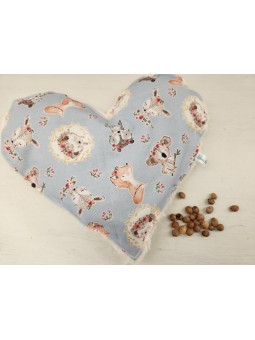 Bouillotte coeur de noyaux de cerise coton petits animaux (koalas...) / minkee tout doux