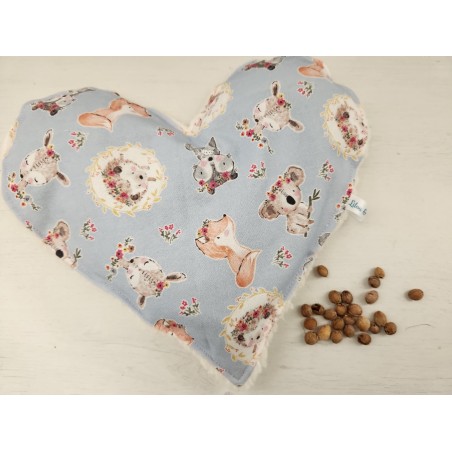 Bouillotte coeur de noyaux de cerise coton petits animaux (koalas...) / minkee tout doux