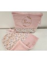 Bavoir personnalisé en coton floral, double gaze / éponge de bambou