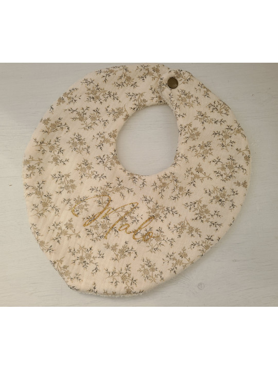 Bavoir bandana personnalisé en double gaze de coton fleuri mixte