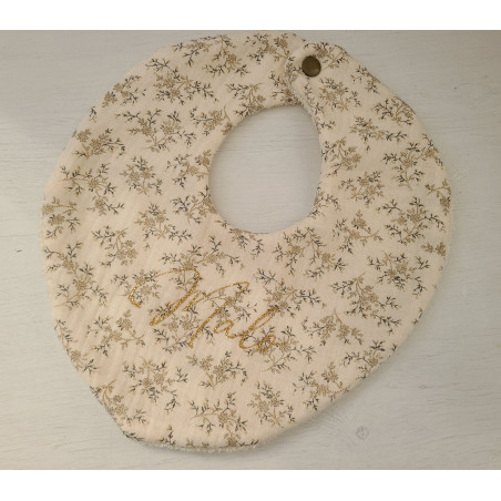 Bavoir bandana personnalisé en double gaze de coton fleuri mixte