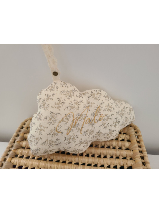 Bavoir bandana personnalisé en double gaze de coton fleuri mixte