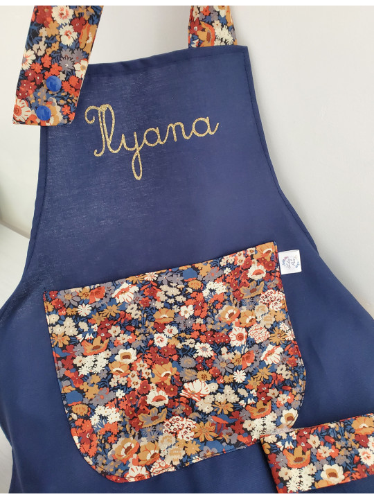 Tablier de cuisine personnalisé en liberty Thorpe (différentes tailles)