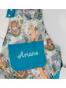 Tablier enfant personnalisé en coton jungle mint