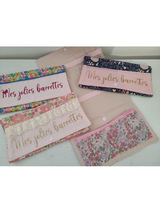 Pochette liberty Poppy and Daisy pour range barrettes