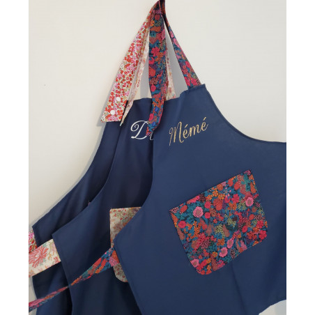 Tablier personnalisé en liberty Ciara ou autres (au choix) différentes tailles possibles