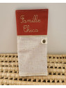 Protège livret de famille personnalisable double gaze écru et terracotta