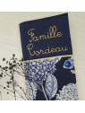 Protège livret de famille personnalisable liberty hortensias marine