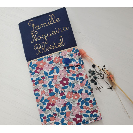 Protège livret de famille personnalisable liberty liberty fleuri