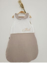 Gigoteuse hiver 0-6 mois personnalisée en double gaze et col claudine