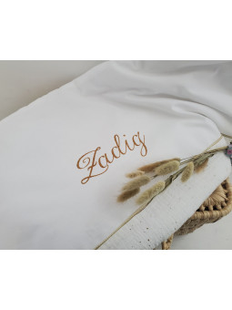 Couverture personnalisée en double gaze doublée minkee extra doux