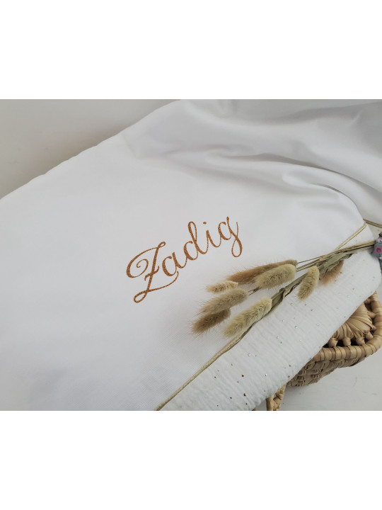 Couverture personnalisée en double gaze doublée minkee extra doux