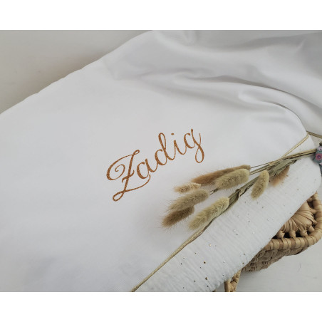 Couverture personnalisée en double gaze doublée minkee extra doux