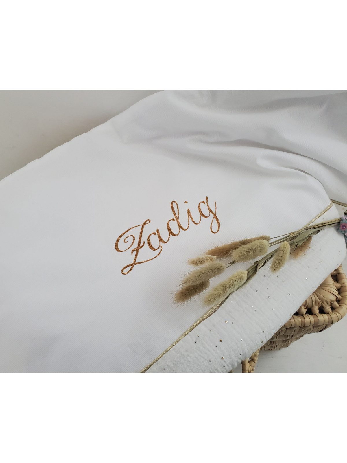 Couverture personnalisée en double gaze doublée minkee extra doux