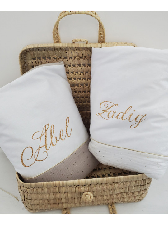 Couverture personnalisée en double gaze doublée minkee extra doux