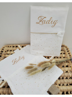 Couverture personnalisée en double gaze doublée minkee extra doux