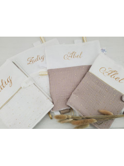 Couverture personnalisée en double gaze doublée minkee extra doux