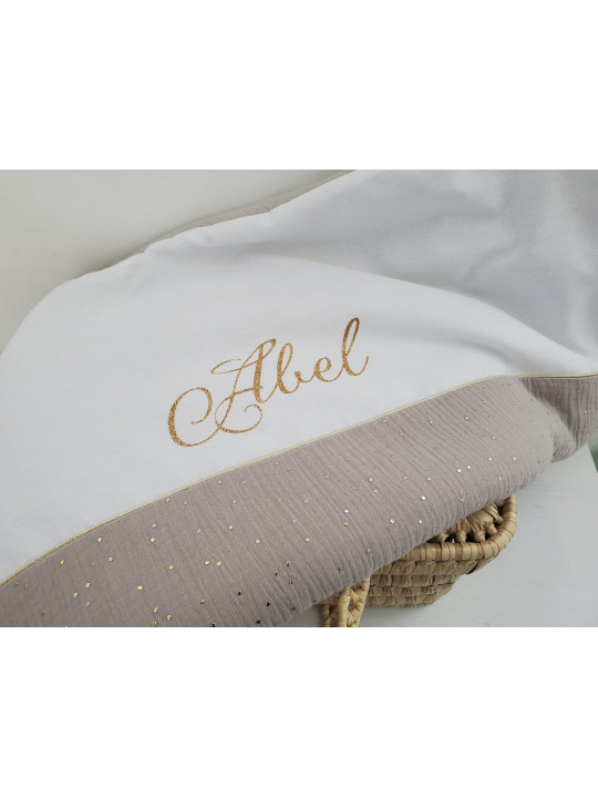 Couverture personnalisée en double gaze doublée minkee extra doux