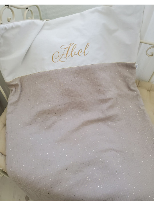 Couverture personnalisée en double gaze doublée minkee extra doux